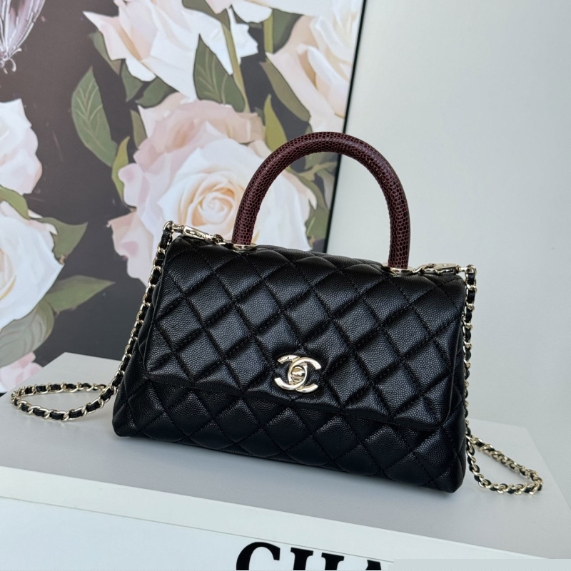 Ch*el top handle bags